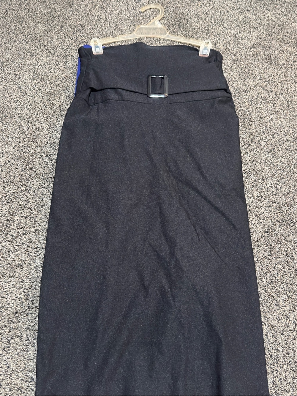 Spring Street Black Maxi Pencil Skirt with Waist Buckle